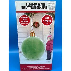 Blow-Up Giant Inflatable Christmas Ornament 4ft Green Holiday Decor